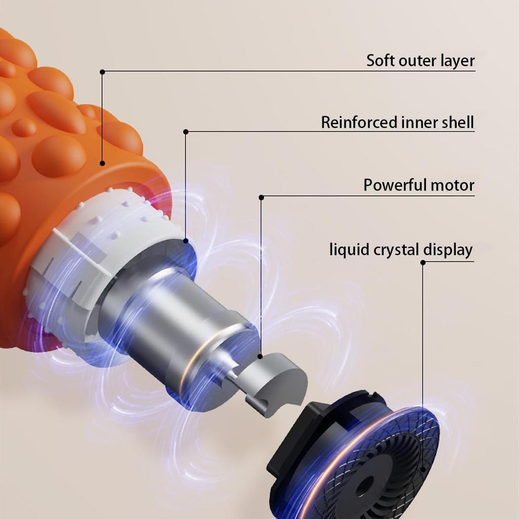 LYMCY Electric Foam Vibration Stretch Roller with 3D Massage Beads Patent Myofascial Release USB High Durability ABS Suitable for Roller, [Design