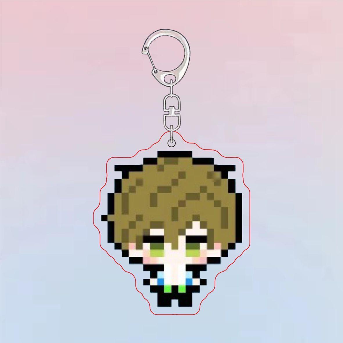 

Pixel Free Keychain Iwatobi Swim Club Cartoon Haruka Makoto Double Sided Acrylic Keyring Nagisa Decorative Backpack Pendant 5cm