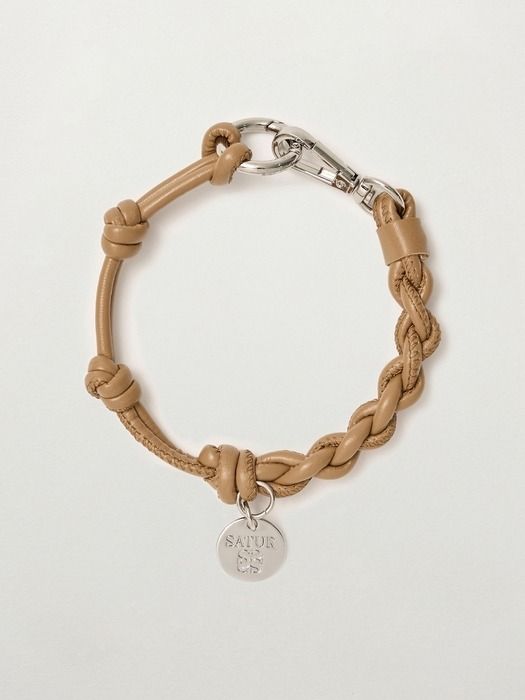 SATUR Synthetic Leather String Keyring_Brown FREE