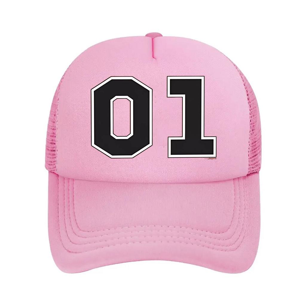 “01 Number Minimalist, Symbol Design” Mesh Baseball Cap