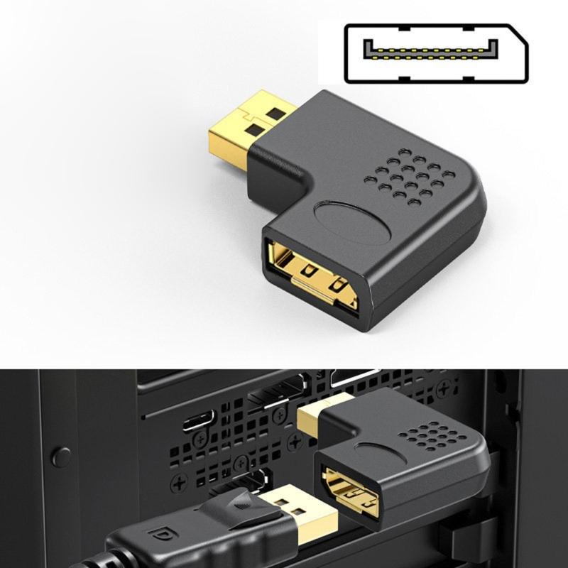 Professional 8K  90 Degree Adapter Converter Connector Male to Female Video for Laptop Monitor Projectors