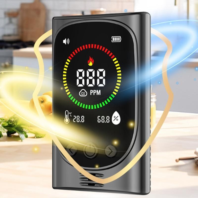 Multifunction Plugs In Combustible Gas Leak Alarm With Carbon Monoxide Detections Realtime Temperature Humidity Display