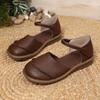 Plus Size Women's Summer New Arrival Flat Round-Toe Soft-Sole Covered-Toe Strappy Artistic Sandals