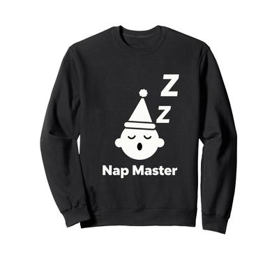 Nap Master Sleep Humor Minimal Line Art Design Sweatshirt