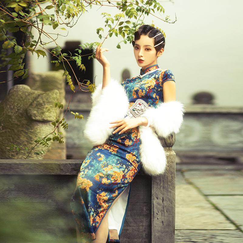2025 Retro Chinese Style Cheongsam: Young, Long, and Elegant Summer Dress