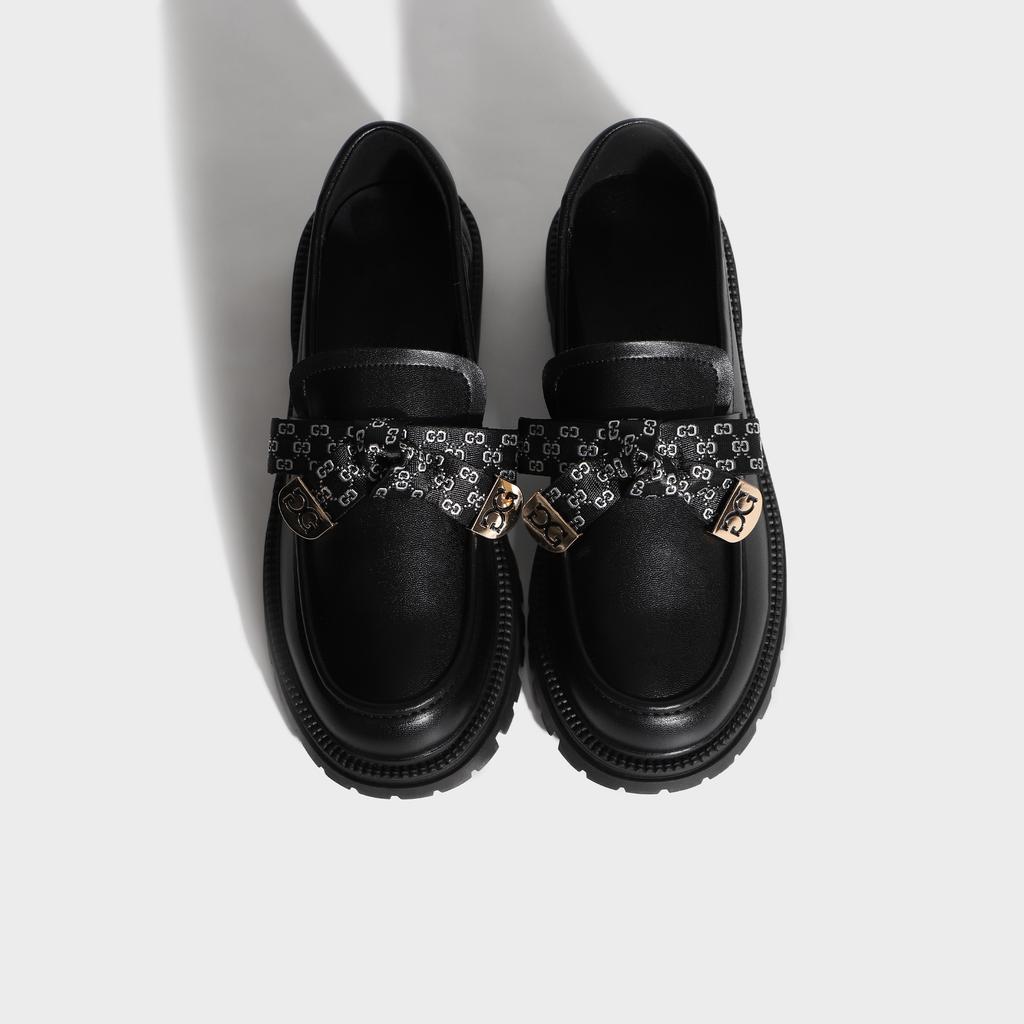Spring and summer new fashion Huizhou women's shoes solid color loafers platform shoes women's comfortable thick heel British style small leather