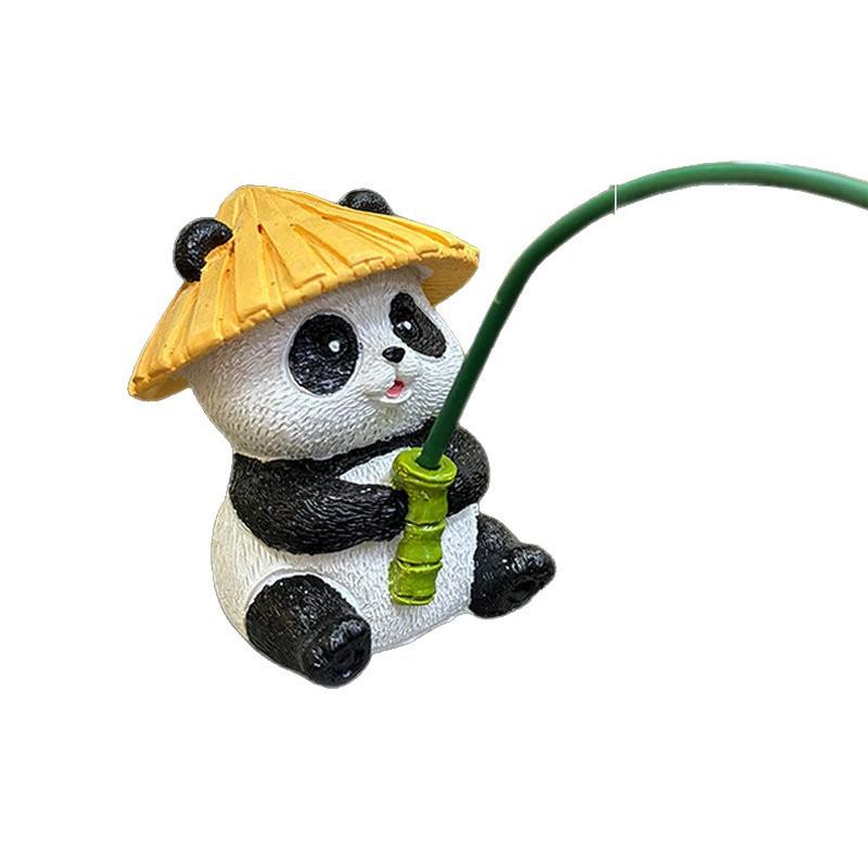 Cute Panda Fishing Ornaments Beside The Fish Tank, Hanging Fish Pond Rockery, Outdoor Garden Decorative Ornaments