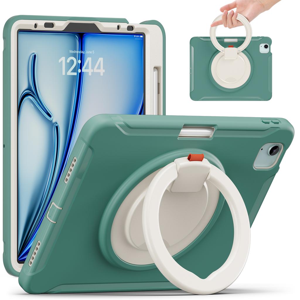 For iPad Air 11 (2025)/(2024)/Air (2022)/(2020)/Pro 11 (2022)/(2021)/(2020)/(2018) Case Kickstand Cover with Pen Slot