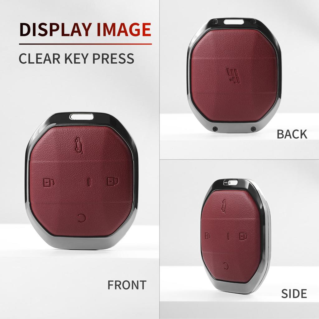 For Jetour Freer Freedom T2 Freer Traveller T1 2025 Leather Metal Car Smart Key Case Cover Fob Car Key Protection Shell Holder