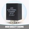 Shakas EP27 LED Flasher Relay, 12V 5-pin Turn Signal Light Super Flashing Relay, Plug and Play Waterproof Signal Light Failure Repair Accessory, for