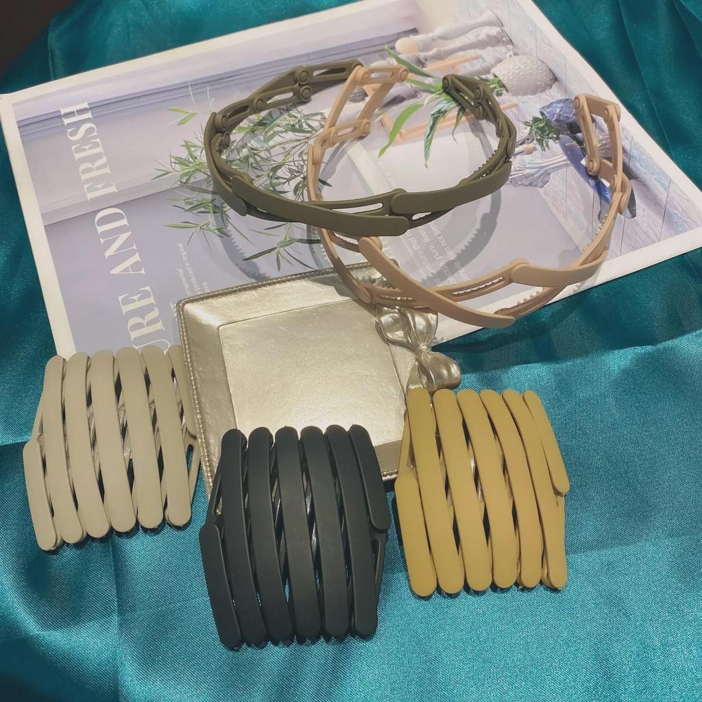 Składana opaska Morandi i retro francuska spinka do włosów na lato