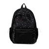 Star Print Backpack with Front Pocket and Side Drawstring Pockets for School and Casual Use