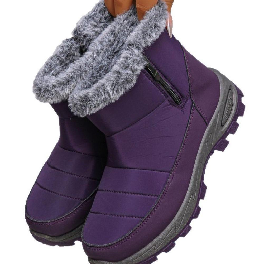 Anti Slip Waterproof Snow Boots Women  Winter Warm Thicken Plush Ankle Boots Woman Zipper Platform Cotton Padded Shoes 36-43