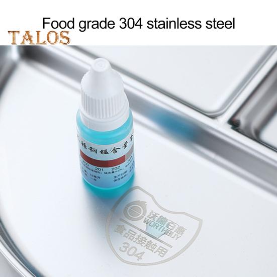 Food Tray No Burrs Holding Lunch High Temperature Resistant Useful Stainless Steel Divided 3 Grids Food Plate for Home