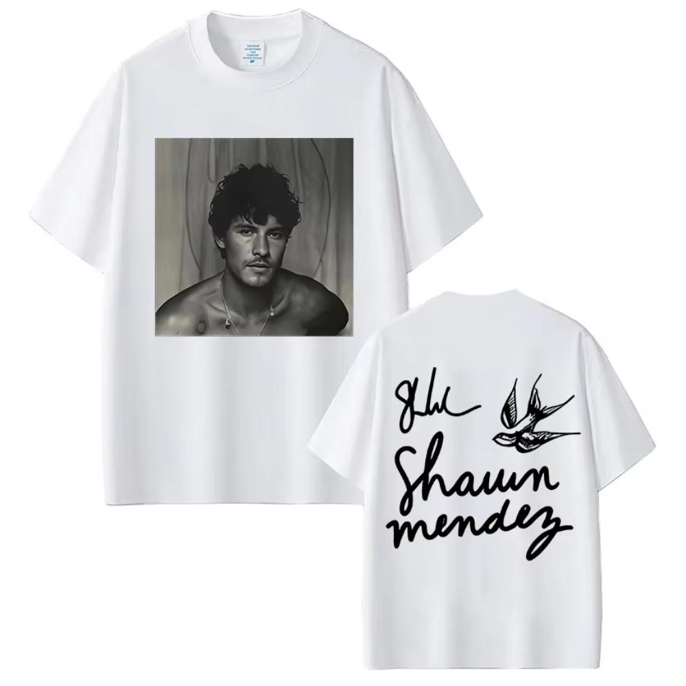 Rapper Shawn Mendes Tour 2025 Album Graphic T-Shirt Men Women Clothing Fashion Pop Music Shirt Vintage Oversized Cotton T Shirts
