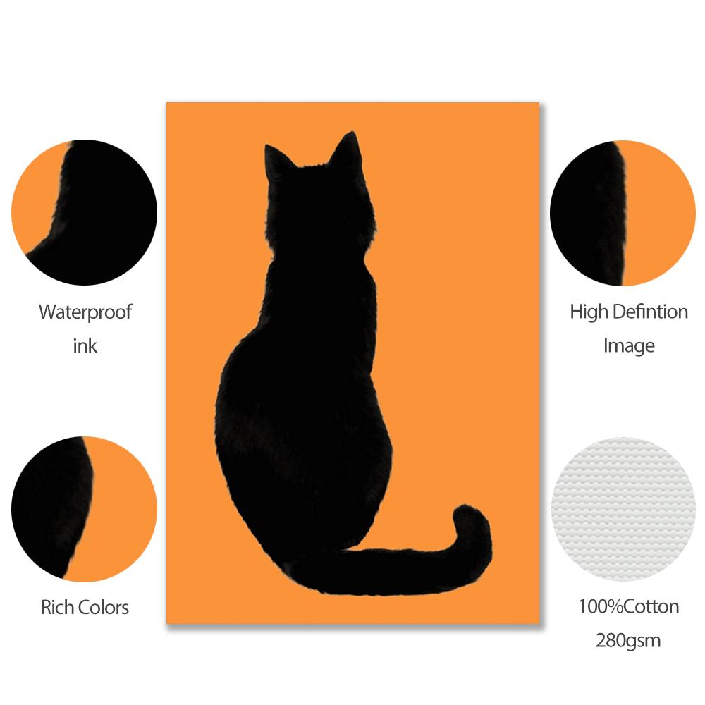 Halloween Pumpkin Black Cat Ghost Thriller Poster Print Fall Art Wall Abstract Skeleton Quote Canvas Painting Room Home Decor