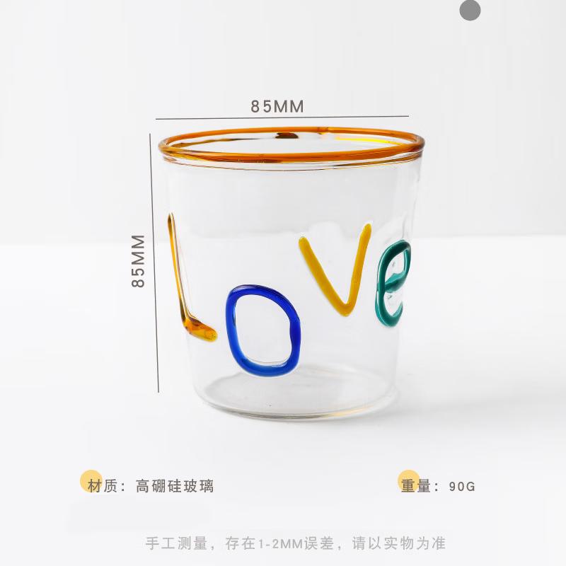 

Shangqi Love 3D Letter Borosilicate Glass Cup