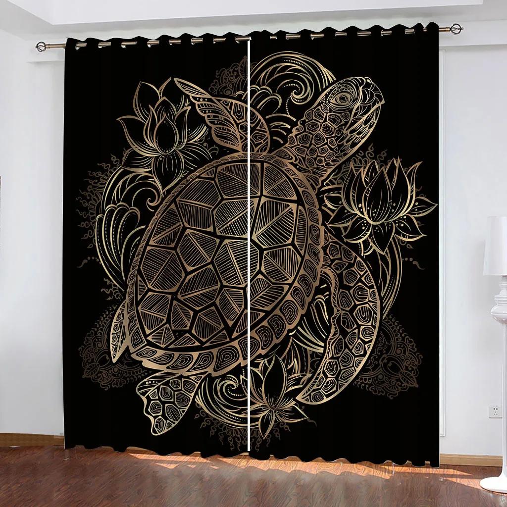 Children'S Room Curtains Gold Line Art 3D Design Luxury Girl Window Curtains For Living Room Bedroom Home Decor Fashion