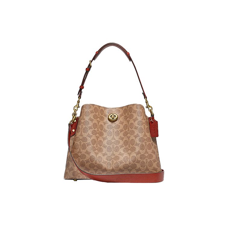 

Coach Willow 32 Classic Monogram Coated Canvas And Leather Tote Bag Women tote Brown Yellow Rust C2745-B4NQ4 Basic Set (Bag+Dust Bag)