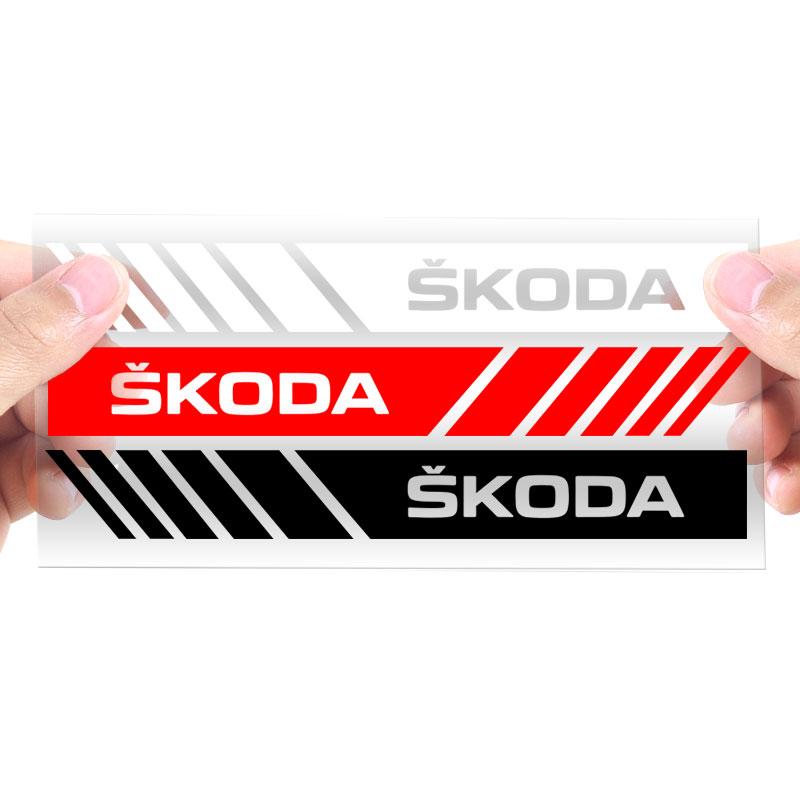 2 dona Avtomobil chiziqli stikerlari Orqa koʻrinish oynasi uchun aks ettiruvchi dekalalar bezagi Skoda Octavia Superb Rapid Kodiaq Karoq Fabia Kamiq Roomster Citigo uchun
