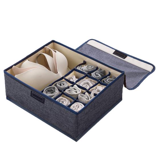 Liemenėlės laikymo dėžutė Sulankstoma plaunama medvilnė lininė didelės talpos kojinės laikymo dėklas Namų apyvokos reikmenys