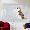 Cute Cat Cartoon Decorative Tapestry Home Wall Living Room Office Decorative Tapestry