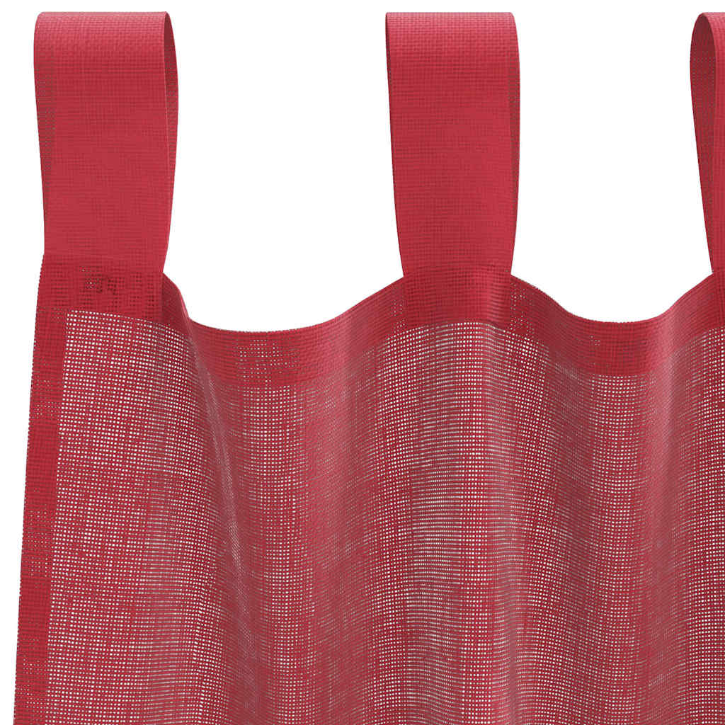 Voile Curtains with Rod Pockets 2 pcs Burgundy