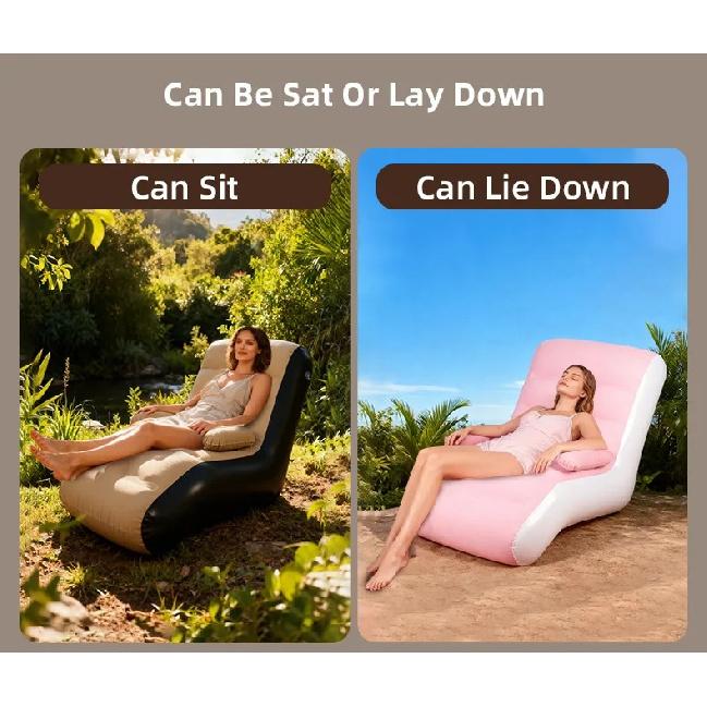 Inflatable Lounger Sofa with Storage Bag for Living Room And Bedroom Lazy Sofa Compact Foldable Seat Cushion
