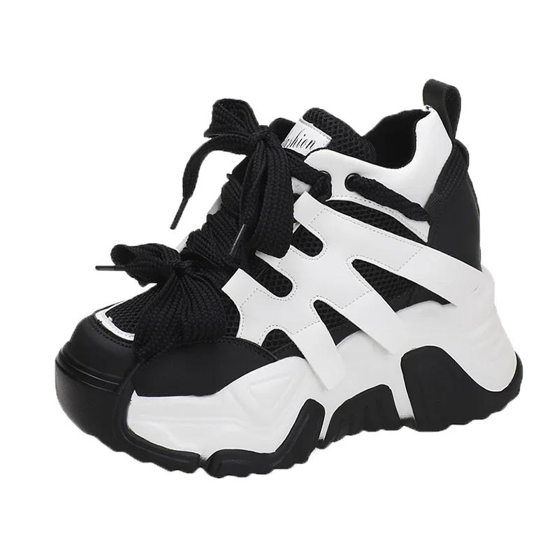 

Кроссовки на высокой платформе женские на толстой подошве спортивные женские кроссовки вулканизированная обувь женские массивные кроссовки zapatillas mujer 39 чёрный