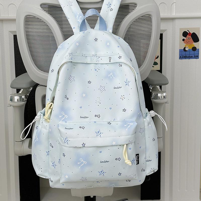 New Schoolbag, High-aesthetic Japanese Instagram-style Sweet Star Backpack, Junior High School Student Backpack for Women, Lightweight Commuter