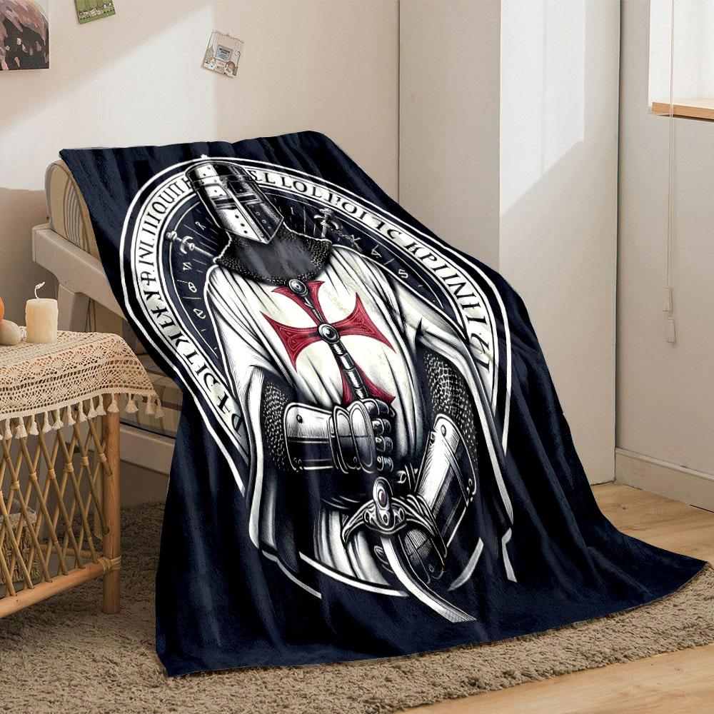 Crusader Knight Blanket Printed Blanket for Living Room Bed Couch Lunch Break Soft Cozy Blanket for Friend's Festival Gift
