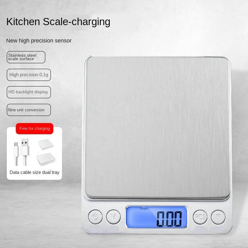 Portable Mini LCD Digital Weight Scale Suitcase Barista Scale 3000g/0.1g Jewelry Travel Kitchen Tools Electronic Scales Weigh
