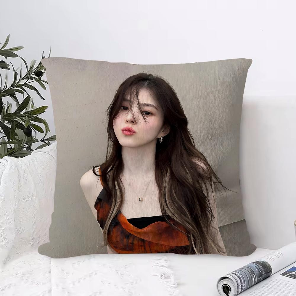 Han Sohee Cushion Cover Anti-dustmite Pillowcase Invisible Zipper Silky Short Plush Sofa Cushion Cover