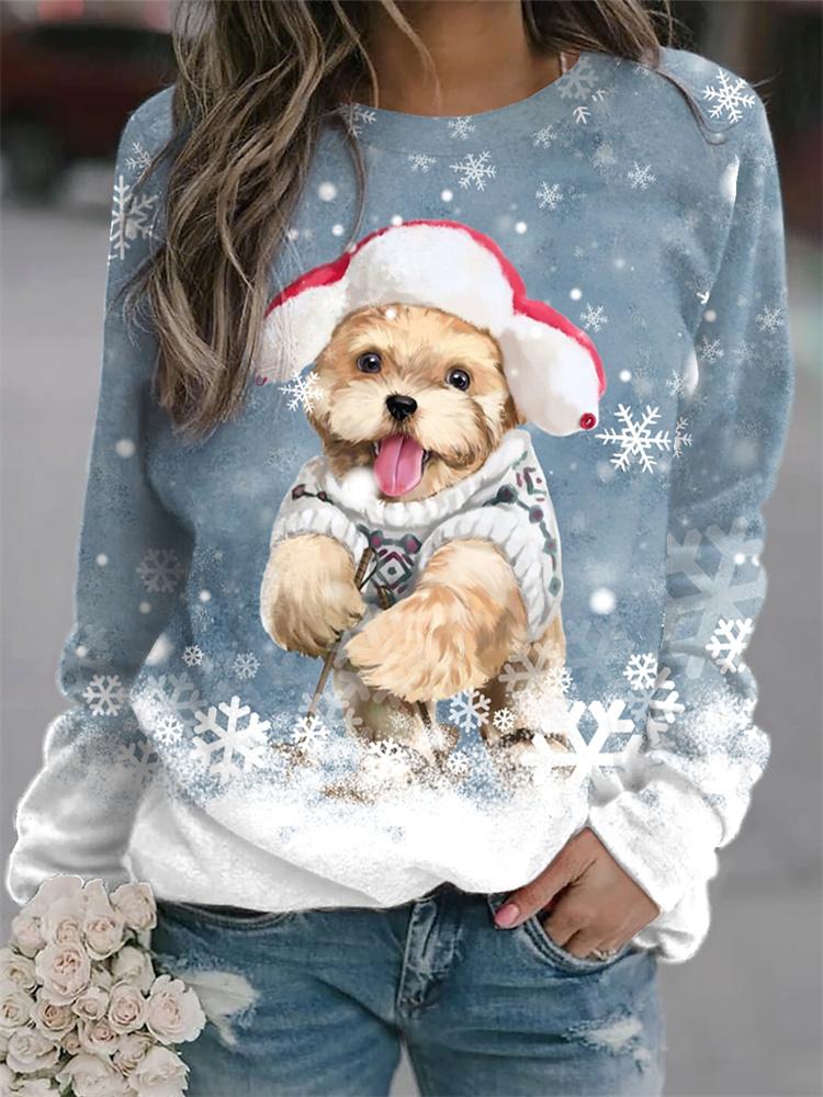 Cute Dog 3D Print Women round-neck sweatshirt Fashion Cute Animal Duck Hoodies Girl Coat Festival Kawaii Women Clothes Top