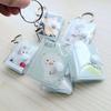 Portable Key Chain 2 Inch 2 Inch Photos Holder Photo Album for Mini Photo Sticker Jelly Color Card Holder 16 Pockets