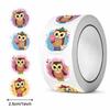 500Pcs/Roll Cartoon Cute Owl Reward Stickers,4 Designs Happy Term Begins Season 2.5cm/1.0in For Game Gift Envelope Seal Labels