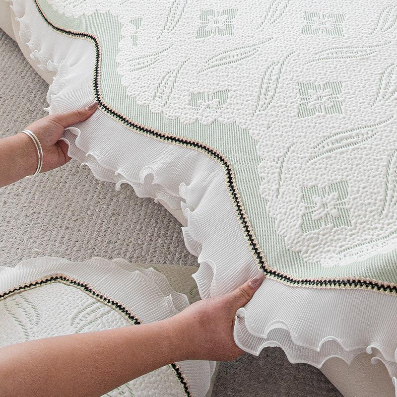 High-End Summer Cool Floral Seat Cushion Cloth Simple Modern Non-Slip Cushion Special-Shaped Ice Silk Straight Row Sofa Cushion