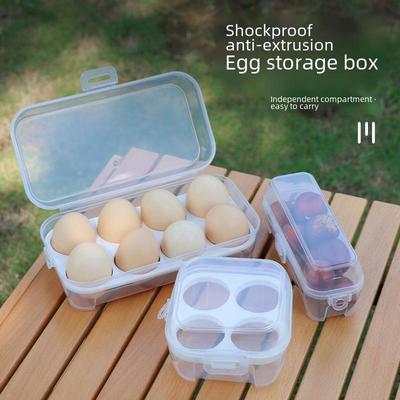 Scatola Portauova Portatile Antiurto con Vassoio, Plastica Trasparente, 3, 4 o 8 Scomparti - Confezione per Uova di Bellezza