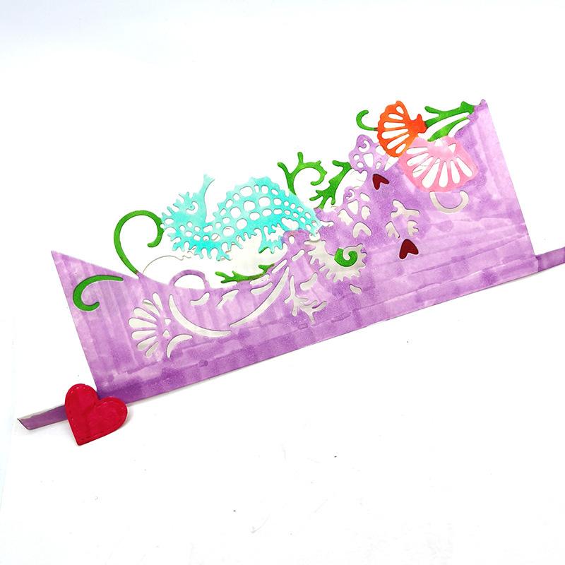Seahorse Greeting Card Lace Paper Art Metal Stencil Embossing Cutting Dies for Diy Scrapbooking Paper Card Embossing Craft Decor