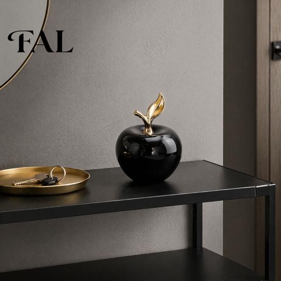 Elegant Living Room Table Ornaments Resin Apples Figurine with Leaf, Minimalist Fruit Ornament, Unique Gifts for Opening Ceremony Arts Crafts