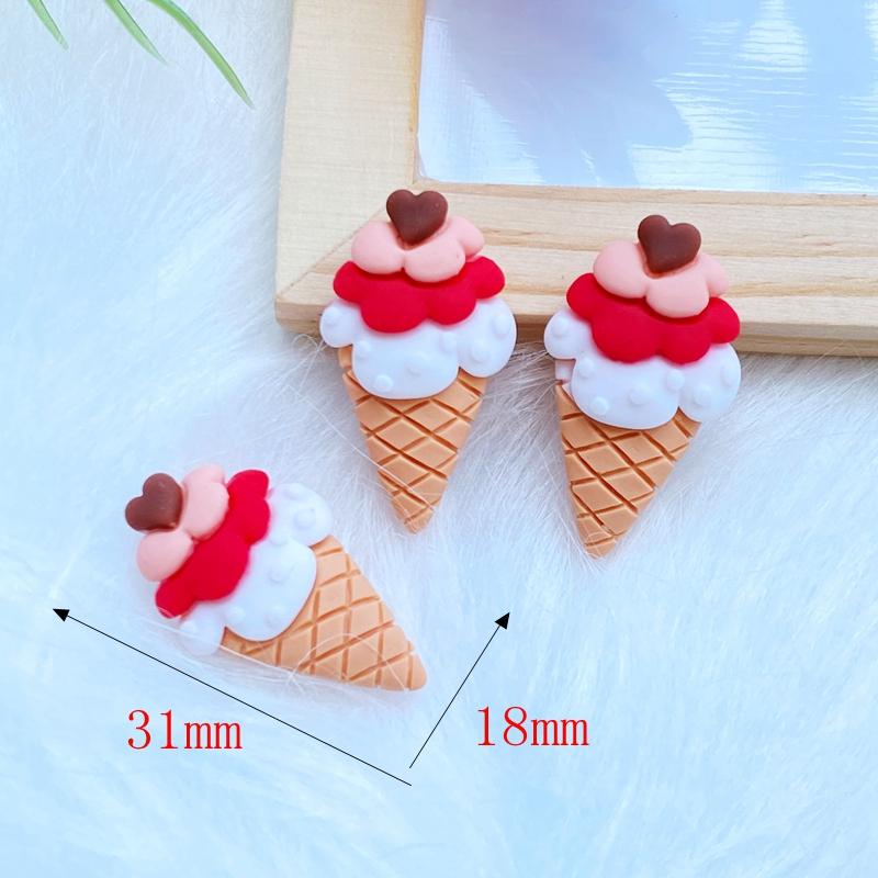 8Pcs New Mini Cute Simulation Ice Cream Flat Back Resin Cabochons Scrapbooking DIY Jewelry Craft Decoration Accessorie Q20