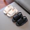 Summer Solid Color Kids Sandals, Solid Soft Sole Leather Surface Beach Shoes for Boys Girls