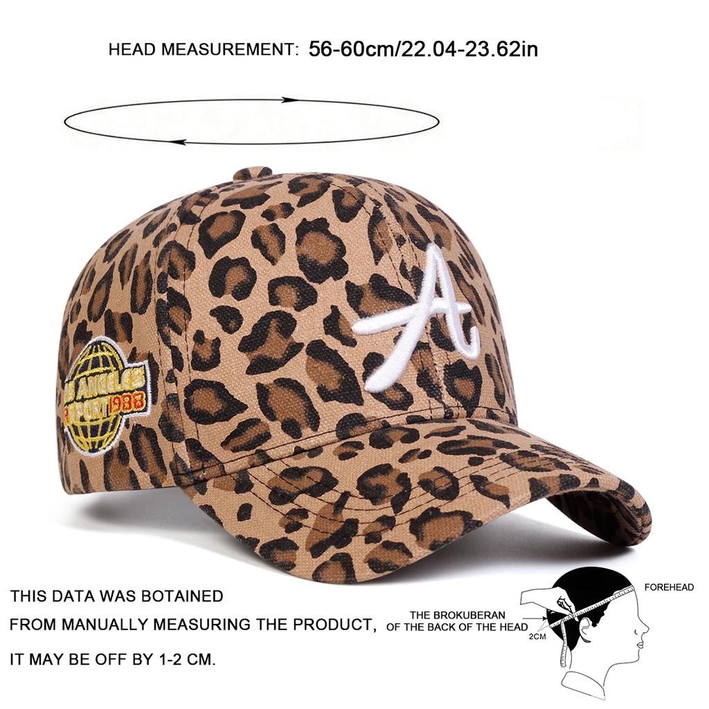 Baseball Print Leopard Stitching Stitched Embroidered Alphabet A Neutral Gender Women  Men For Caps Spring And Autumn Outdoor Adjustable Casual