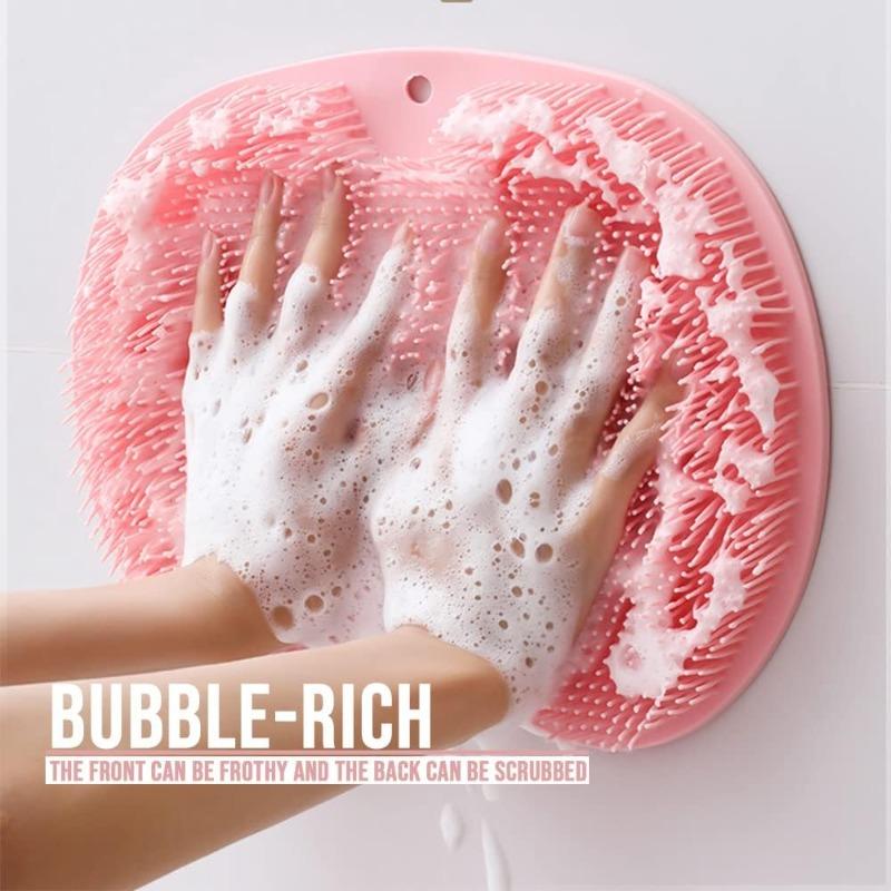 Exfoliační sprchová škrabka, koupelnové doplňky, protiskluzová koupelnová podložka, silikonový masážní nástroj na záda/nohy a mytí těla