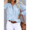 Damenhemd Frühling und Herbst Langarm Einfach Locker Lässig Bedruckte Gestreifte Hemden für Damen Stilvolle Elegante Büro Damenbluse