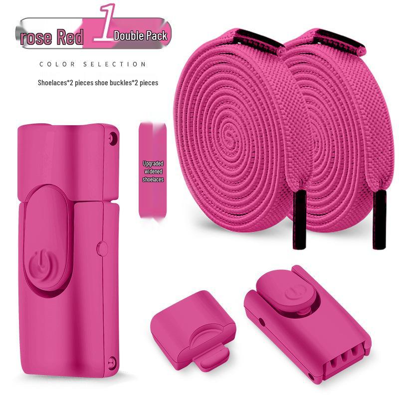 No-Tie Elastic Flat Shoelaces with Metal Buckle for Men & Women