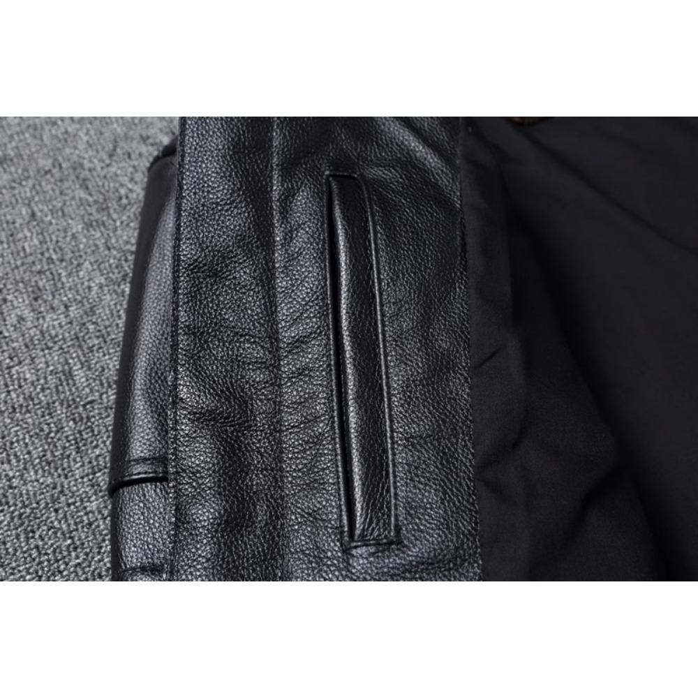 Chinese Size Vitnage Red Brown Men Leather Jacket Cowhide Leather Motorcycle Style Genuine Cow Jackets for Men Autumn