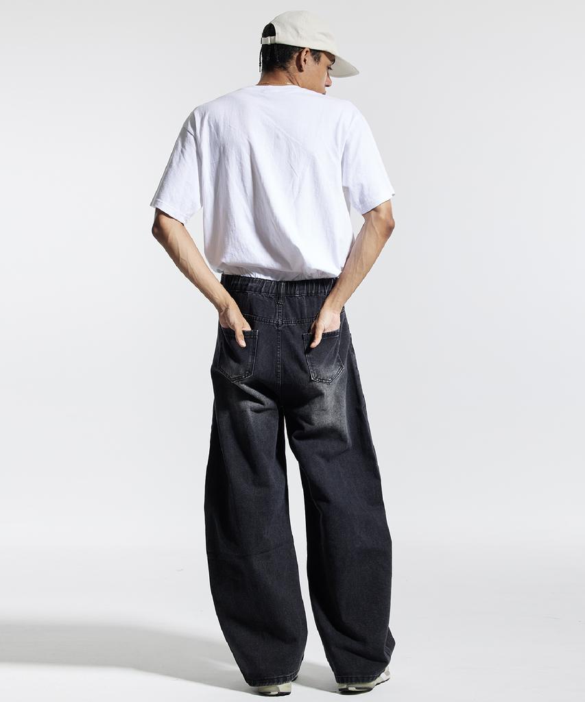 CREAM SODA LAB Wide Cut Volume Curved Pants Black