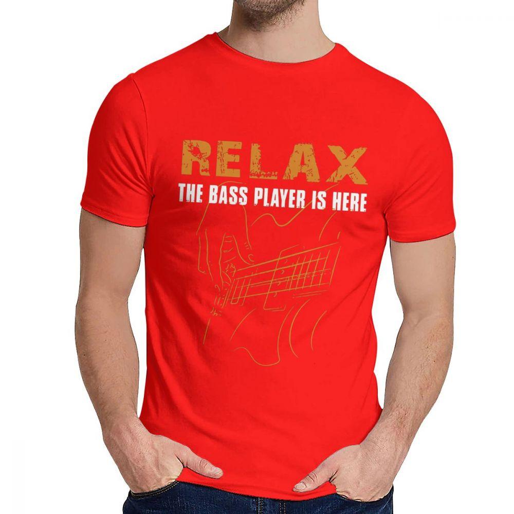 Unisex T Shirt The Bass Player Is Here Electric Guitars Music Tops 100 Cotton Fashion