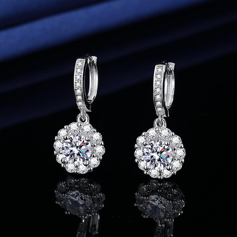 Серьги Подсолнухи: 1 карат Белое золото с гальваническим покрытием для женщин